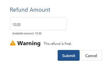 A screenshot of a refund account Description automatically generated
