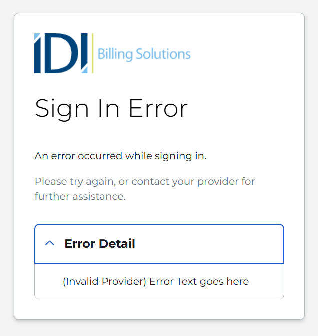 A screenshot of a sign in error message AI-generated content may be incorrect.